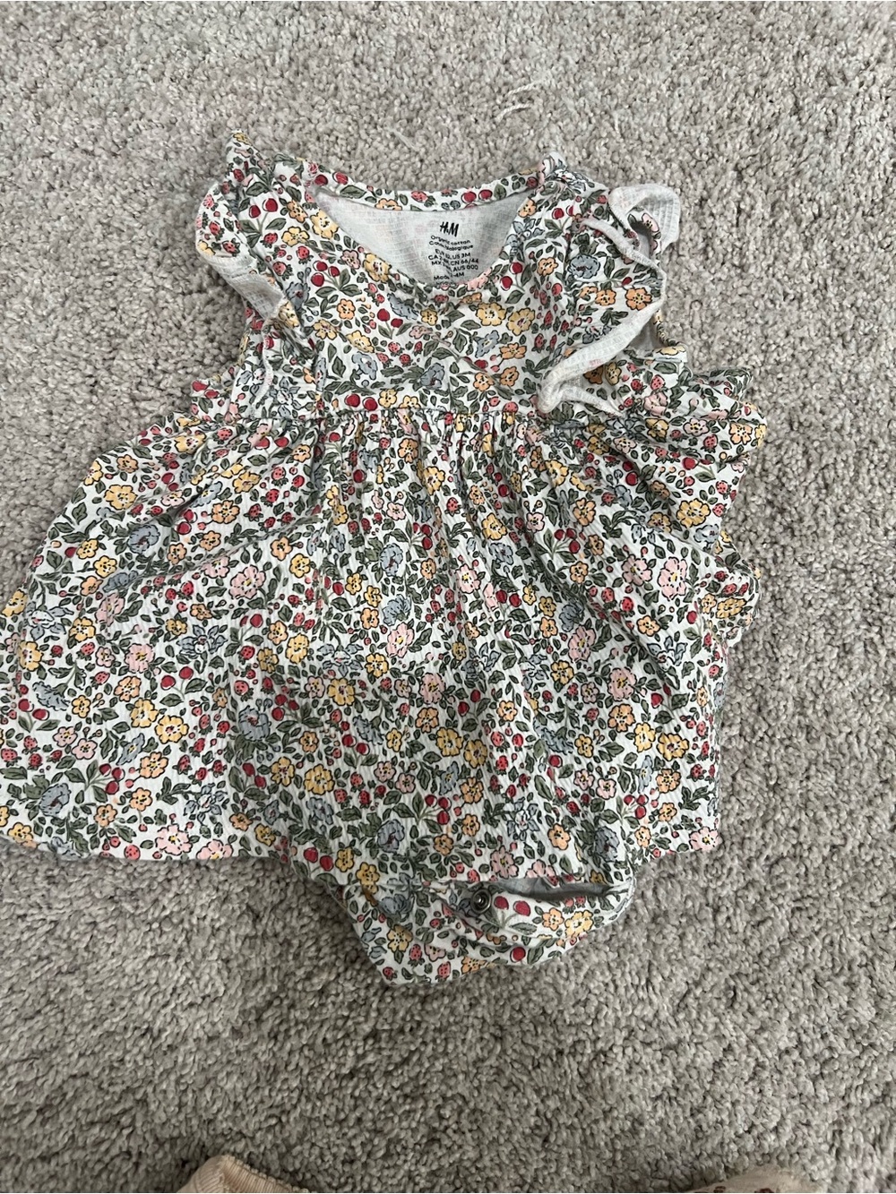 H&M White Floral Baby Dress Romper